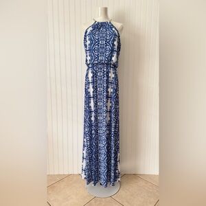 Bisou Bisou Blue and White Maxi Dress